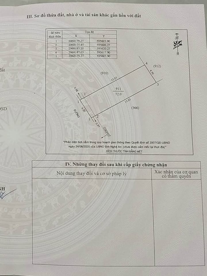 Đất nền 72m² Phường Hưng Đông, TP Vinh 2.3 tỷ – Đường to ô tô