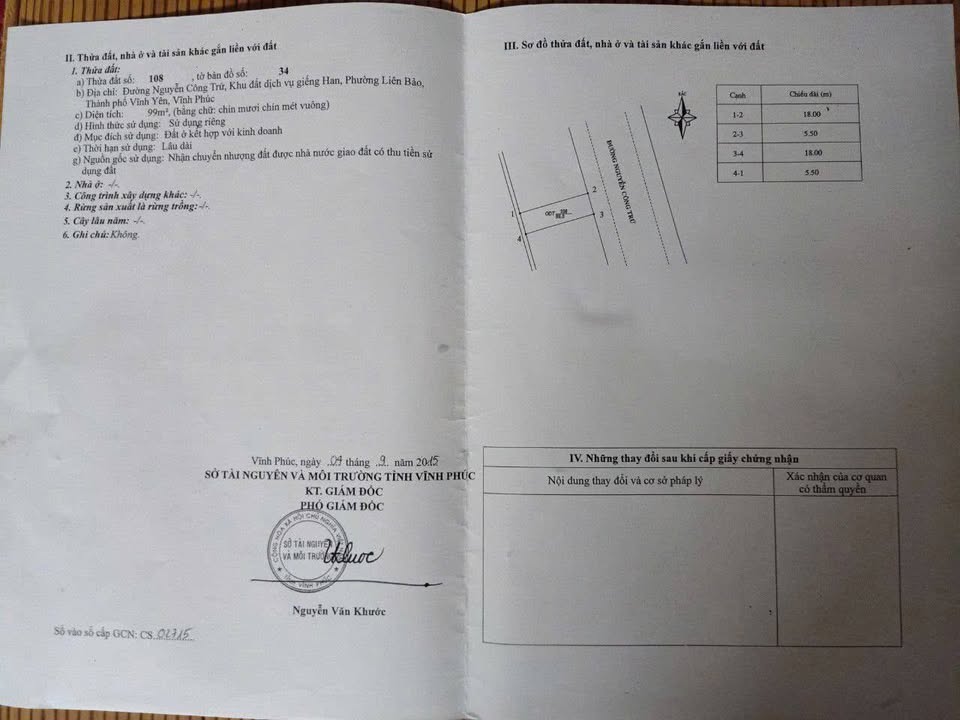 Đất nền Nguyễn Công Trứ Vĩnh Yên 198m² - Tiềm năng tăng giá vượt trội!