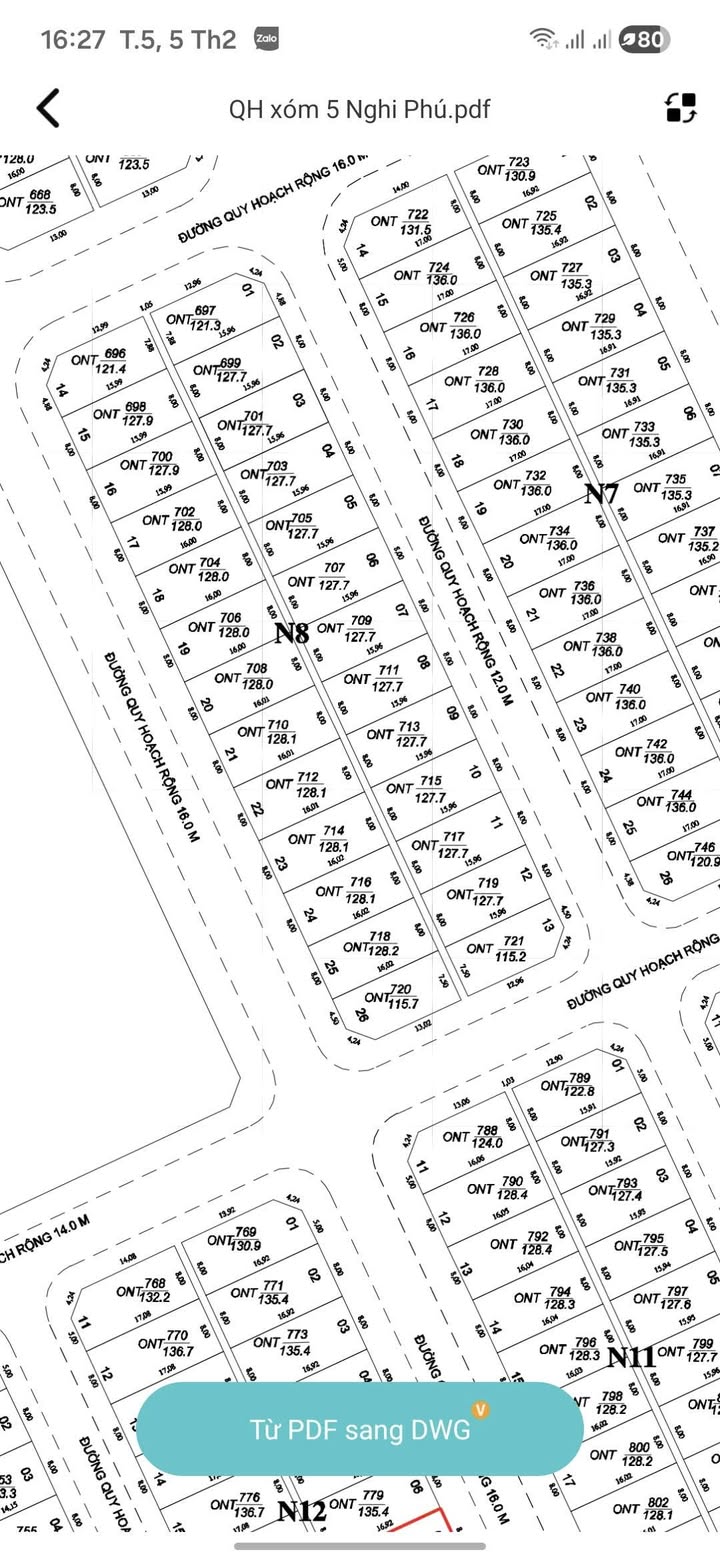 Bán Đất Nền X5 Nghi Phú, Vinh 128m² - Sẵn Sổ Hồng, Đường 12m