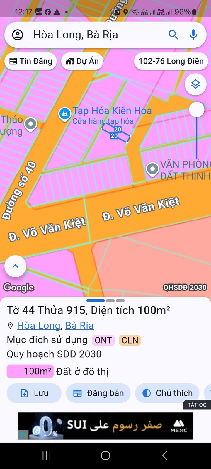 Đất nền Hòa Long, Bà Rịa 100m² giá 2.39 tỷ - Sổ đỏ chính chủ!