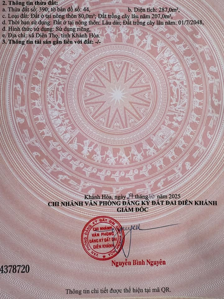 Đất nền Diên Thọ 260m² giá 1.8 tỷ - Tiềm năng tăng giá vượt trội!