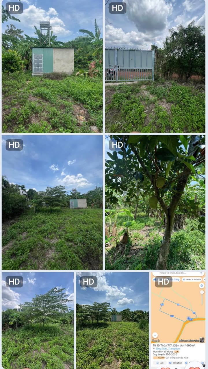 Đất Vườn Sông Trầu 1000m² - Sổ Đỏ Chính Chủ, Giá 1.15 Tỷ