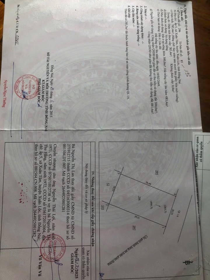 Đất nền Xuân Lộc Đồng Nai 785m² - Sổ hồng chính chủ, tiềm năng tăng giá!