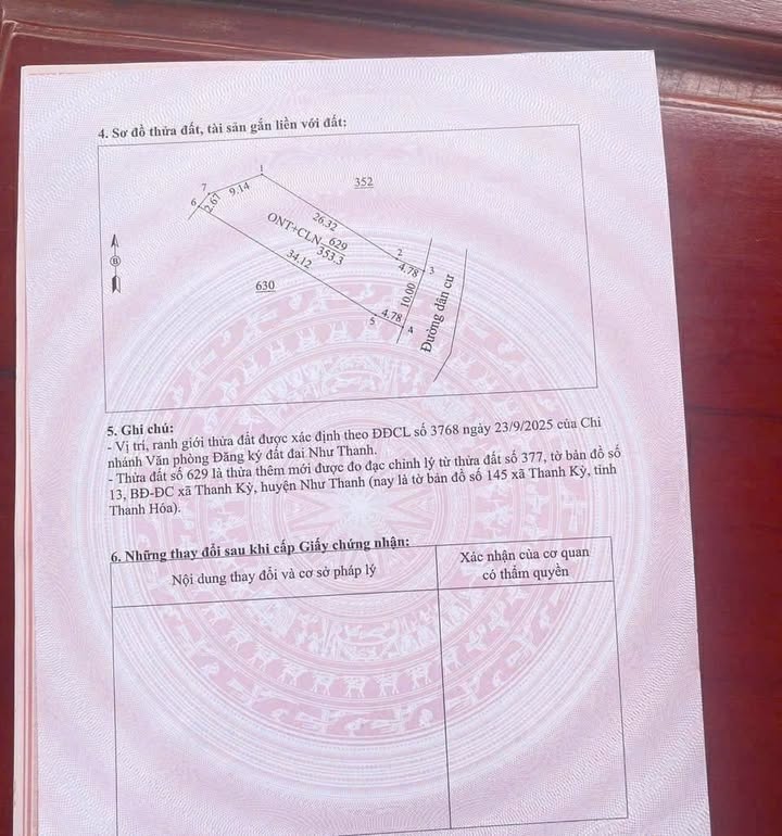 Đất nền Thanh Kỳ Như Thanh 353m² 500 triệu - Sổ đỏ chính chủ