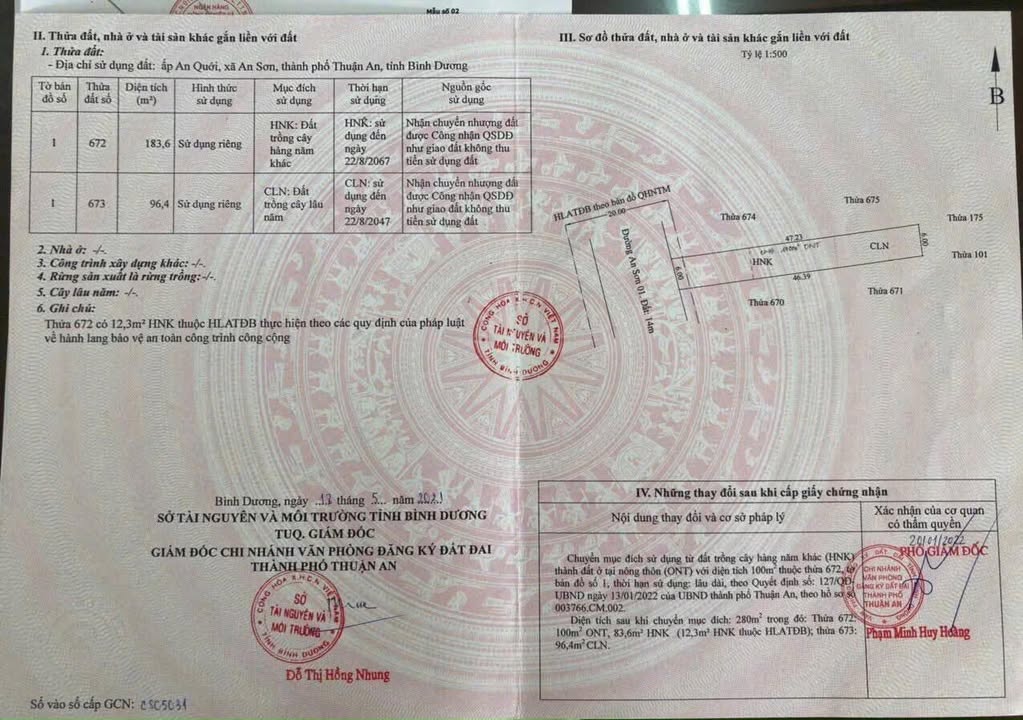 Đất nền An Sơn 01 Thuận An 280m² - Sổ đỏ chính chủ!