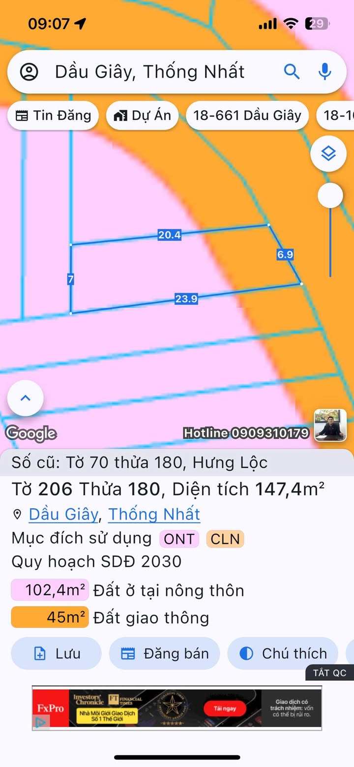 Đất nền Dầu Giây 161m² - Tiềm năng tăng giá vượt trội!