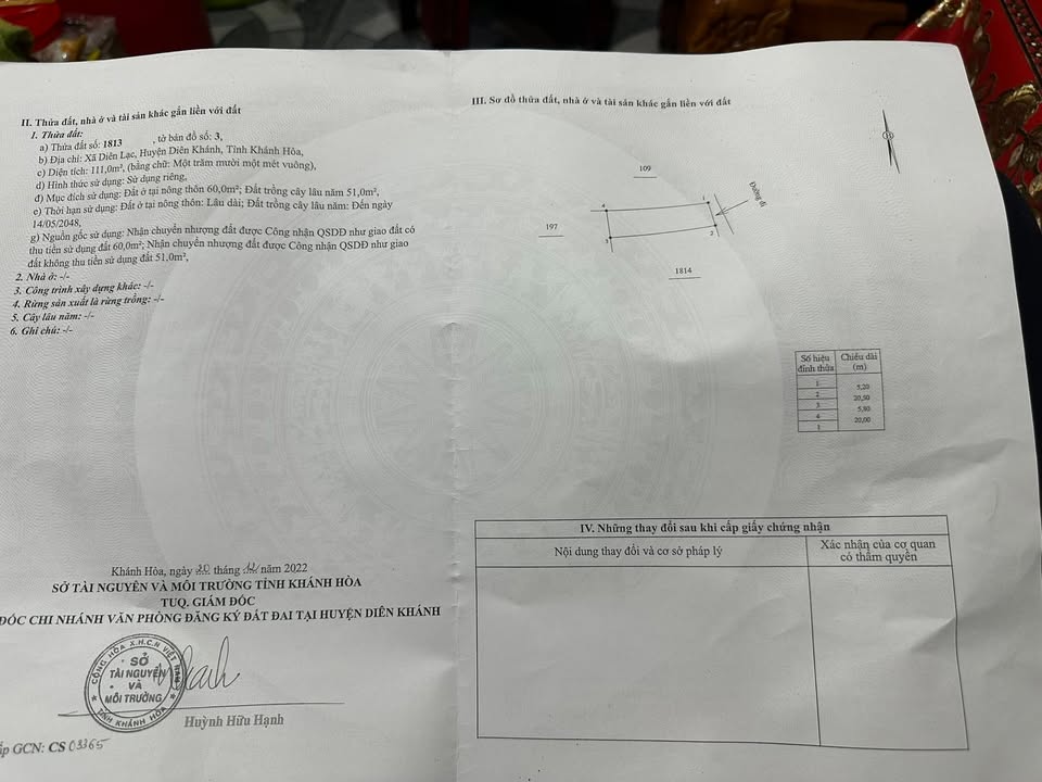 Đất nền Diên Lạc 111m² giá 1.239 tỷ - Đường to ô tô, pháp lý rõ ràng!