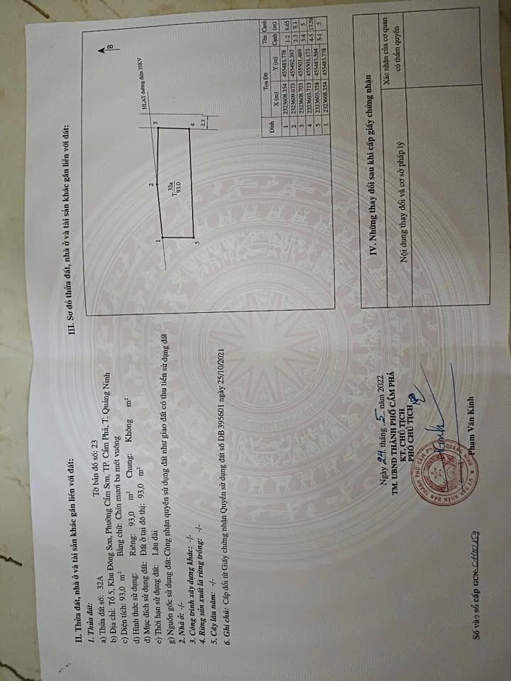 Bán đất Cẩm Phả 93m² full xây dựng, gần Cao Sơn 2 - Giá 1 tỷ