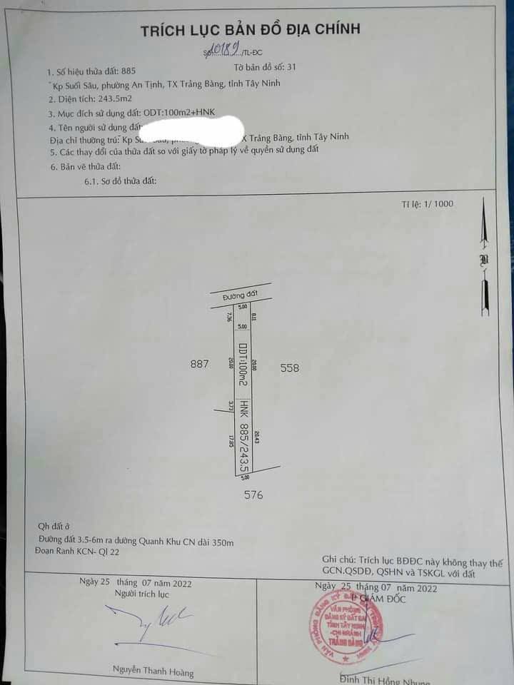 Bán nhà Trảng Bàng 240m² giá 1 tỷ - Vị trí đẹp, gần KCN!