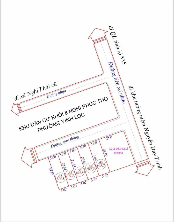 Đất Nền Nghi Thái, TP Vinh - 109.7m² - Sổ Đỏ, Giá Chỉ 1.4 Tỷ - Đầu Tư Sinh Lời