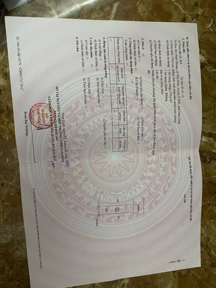 Đất nền Yên Ninh - Ý Yên, Nam Định 150m² - Hướng Nam mát mẻ, giá đầu tư