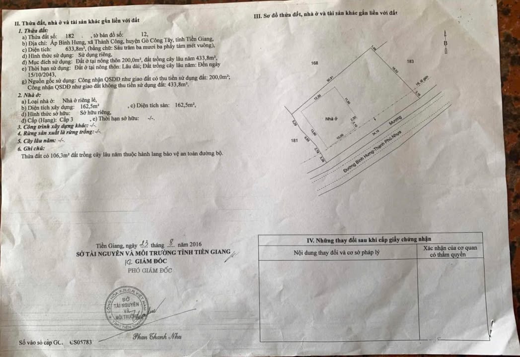 Đất Vườn Mặt Tiền 325m² Bình Chánh - Sổ Đỏ, Giá 845 Triệu