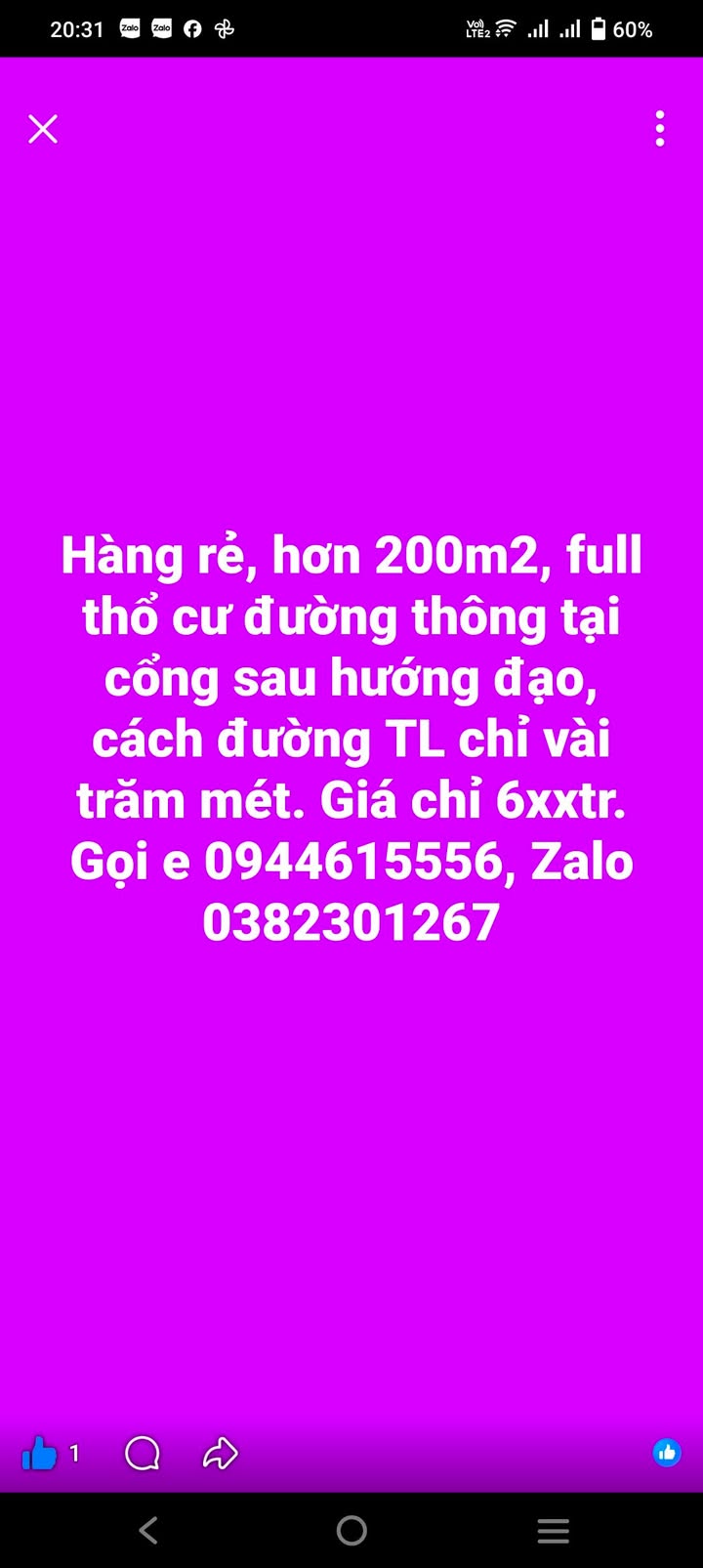 Đất Nền Hướng Đạo, Vĩnh Phúc: 200m² Full Thổ Cư, Đường Thông, Giá 6.x Tỷ