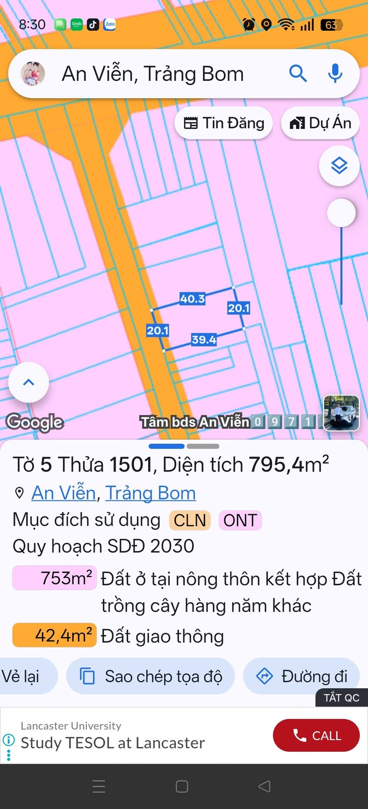 Đất Nền Mặt Tiền 8m An Viễn, Trảng Bom - 800m² Sổ Đỏ