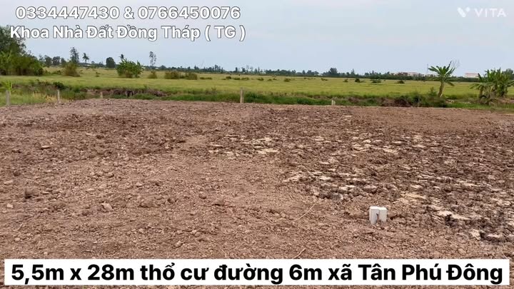 Đất nền Xã Phú Thạnh, Tân Phú Đông 168m² - Sổ hồng chính chủ!
