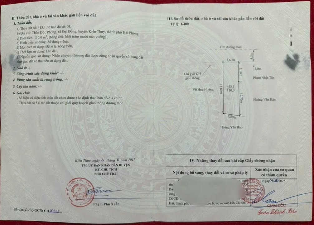 Đất nền 110m² Đại Đồng, Kiến Thụy - Mặt tiền kinh doanh, 3,x tỷ!