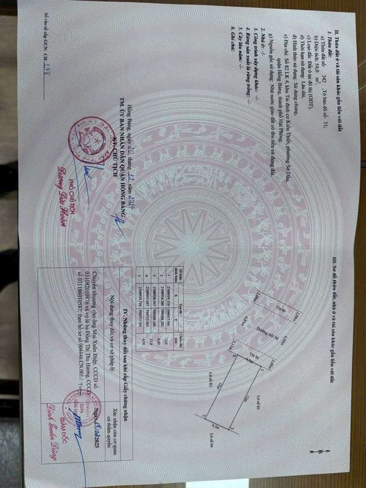 Bán Đất Tái Định Cư Kiến Thiết Hải Phòng - 2 Mặt Tiền 54m², Giá Tốt