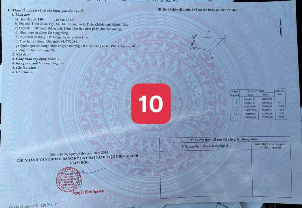 Đất Vườn Diên Lâm Diên Khánh 722m² chỉ 195 Triệu - Đầu Tư Dài Hạn!