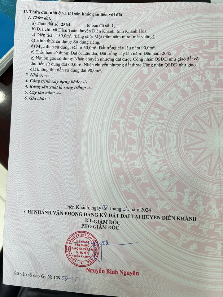 Đất nền Diên Toàn, Diên Khánh 150m² giá 2.4 tỷ - Sổ đỏ chính chủ!