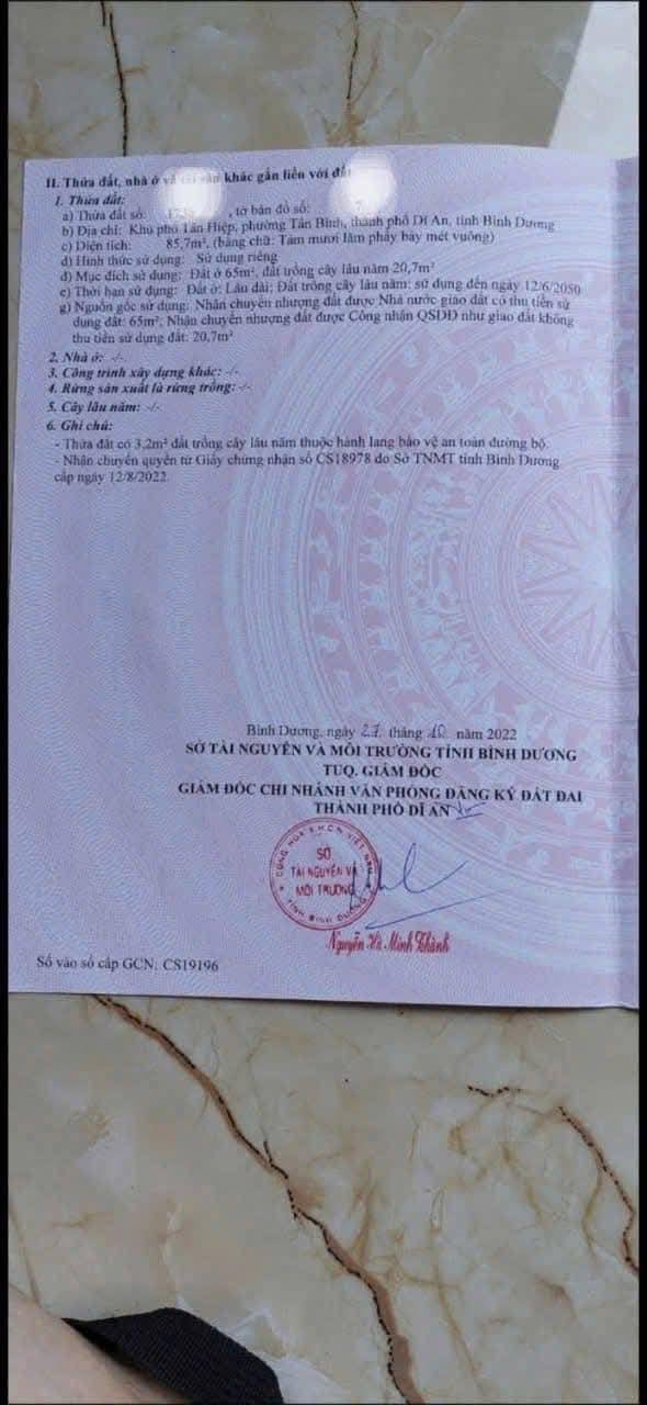 Đất Mặt Tiền Dĩ An 86m² - Sổ Đỏ Chính Chủ, Giá 2.7 Tỷ