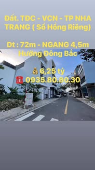 Đất nền đường Số 28 Nha Trang 72m² 6,25 tỷ - Sổ hồng riêng