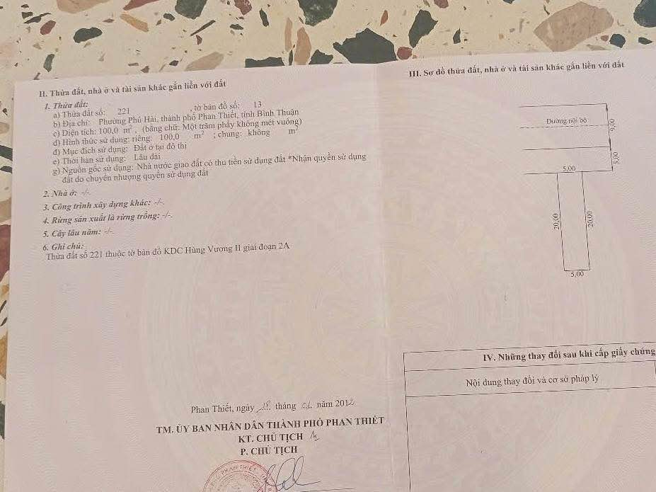 Đất nền Lê Đại Hành Phan Thiết 100m² - Sổ đỏ chính chủ