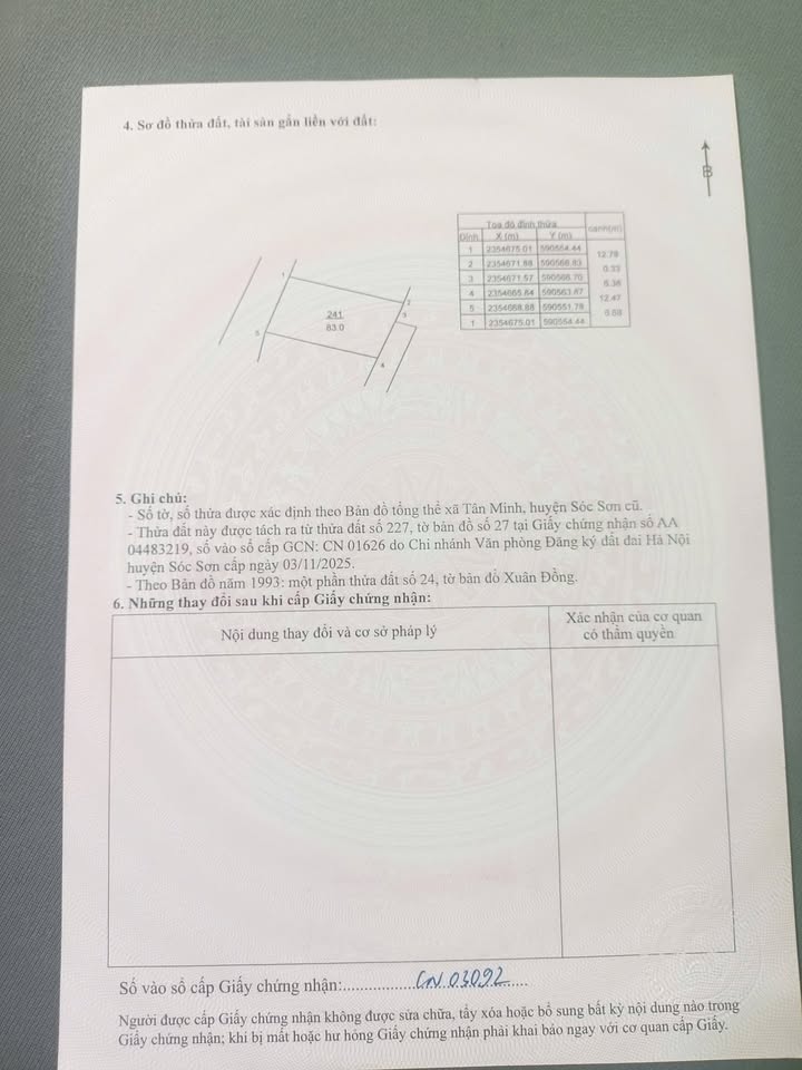 Đất nền Sơn Đoài Sóc Sơn 83m² – Sổ đỏ chính chủ, ô tô đỗ cửa!