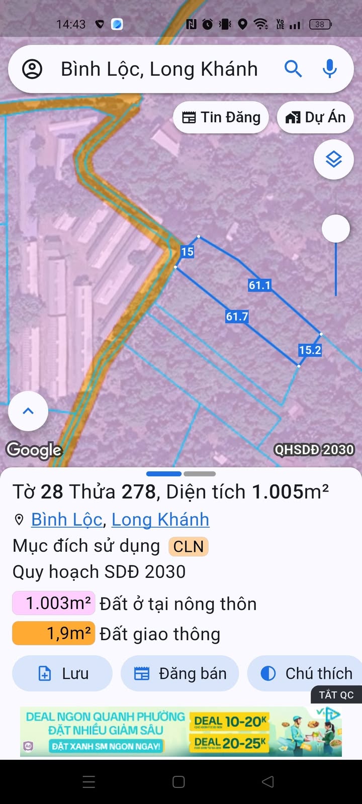 Bán Đất Vườn 3600m² Bình Lộc, Long Khánh - Sổ Đỏ, Giá 1.65 Tỷ