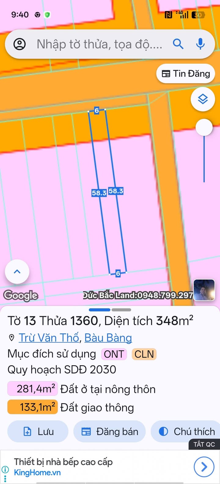 Đất nền Bàu Bàng 348m² giá 2 tỷ - Tiềm năng tăng giá vượt trội!