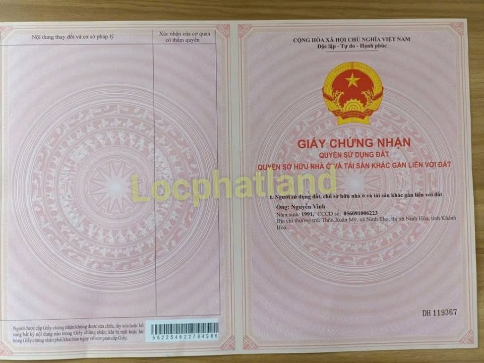 Đất Xây Biệt Thự 225m² Bắc Ninh Hòa, Khánh Hòa - Sổ Đỏ Thổ Cư