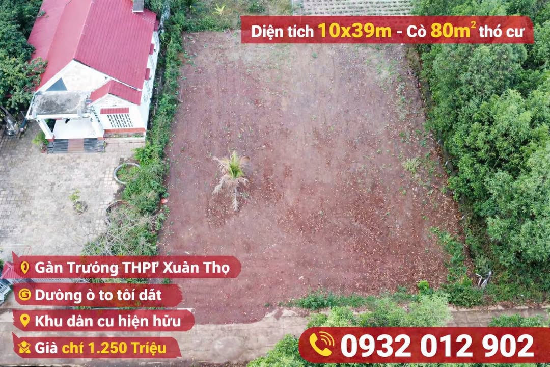 Đất nền Xuân Thọ 390m² giá 1.25 tỷ - Sổ đỏ chính chủ sẵn sàng!