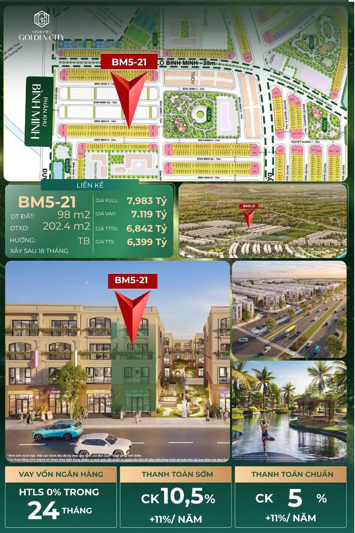 Nhà Liền Kề Phân Khu Bình Minh - 98m² Hướng Nam Giá Tốt