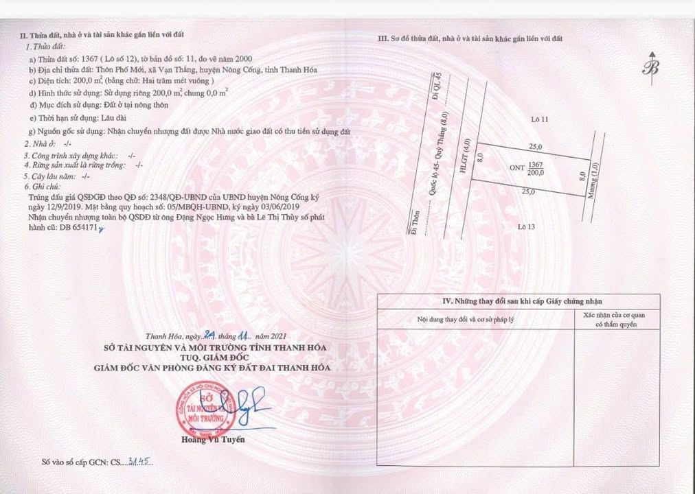 Đất Nông Cống 200m² Sổ Đỏ Rõ Ràng - Gần Chợ Mực