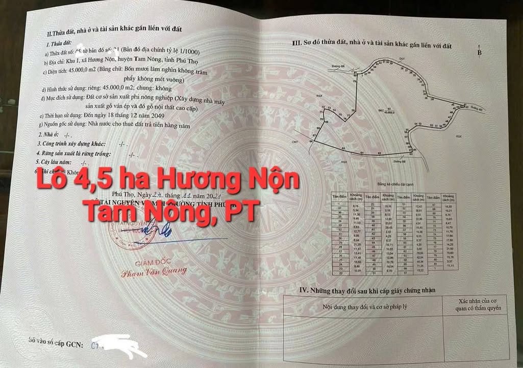 Đất Dự Án SX Gỗ Phú Thọ 8ha Sẵn Sàng Triển Khai - Giá 5x Tỷ