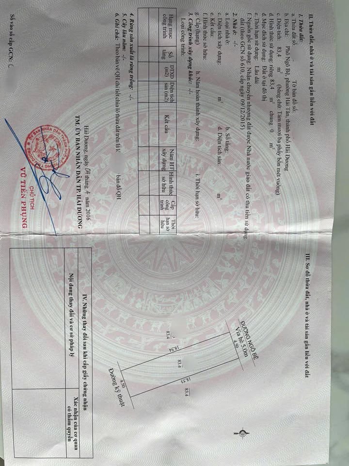 Đất nền Ngô Bệ, Hải Dương 83m² – Tiềm năng tăng giá vượt trội!