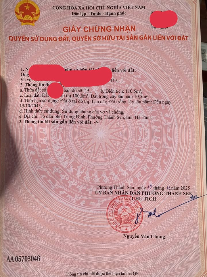 Đất Nền Hồng Lĩnh, Hà Tĩnh - 110m² Sổ Đỏ Chính Chủ, Giá Tốt