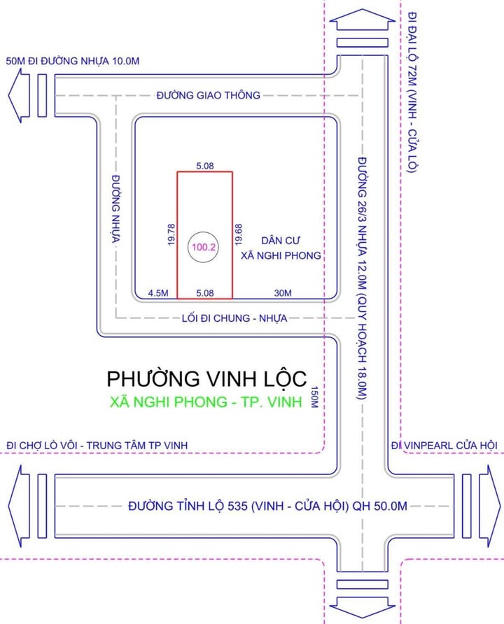 Đất nền Vinh Lộc, Nghi Phong 100m² - Sổ đỏ sẵn sàng, giá đầu tư tốt