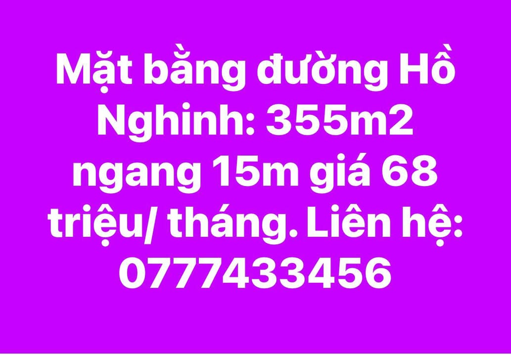 Mặt bằng KD Hồ Nghinh, Sơn Trà - 355m² ngang 15m, 68tr/tháng