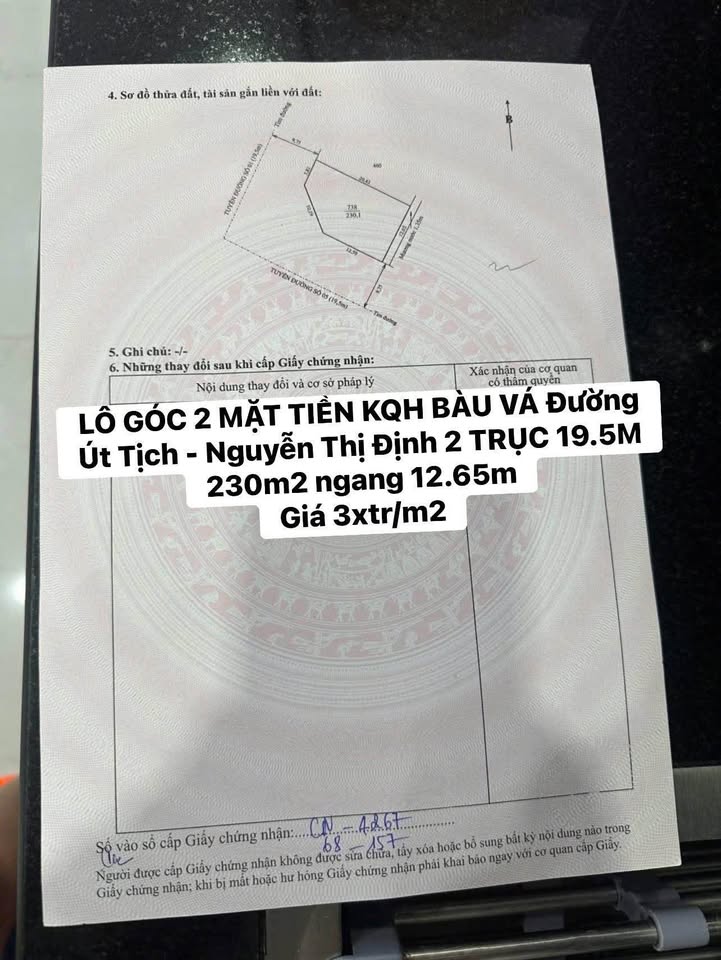 Đất nền Huế 230m² KQH Bàu Vá - Pháp lý rõ ràng