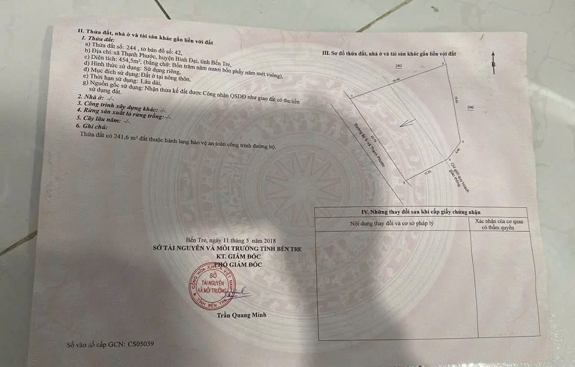 Đất nền Bình Minh Vĩnh Long 575m² - Sổ đỏ chính chủ!