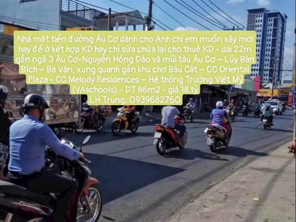 Nhà mặt tiền Âu Cơ Bình Tân 86m² giá 18 tỷ - Sẵn sàng ở ngay