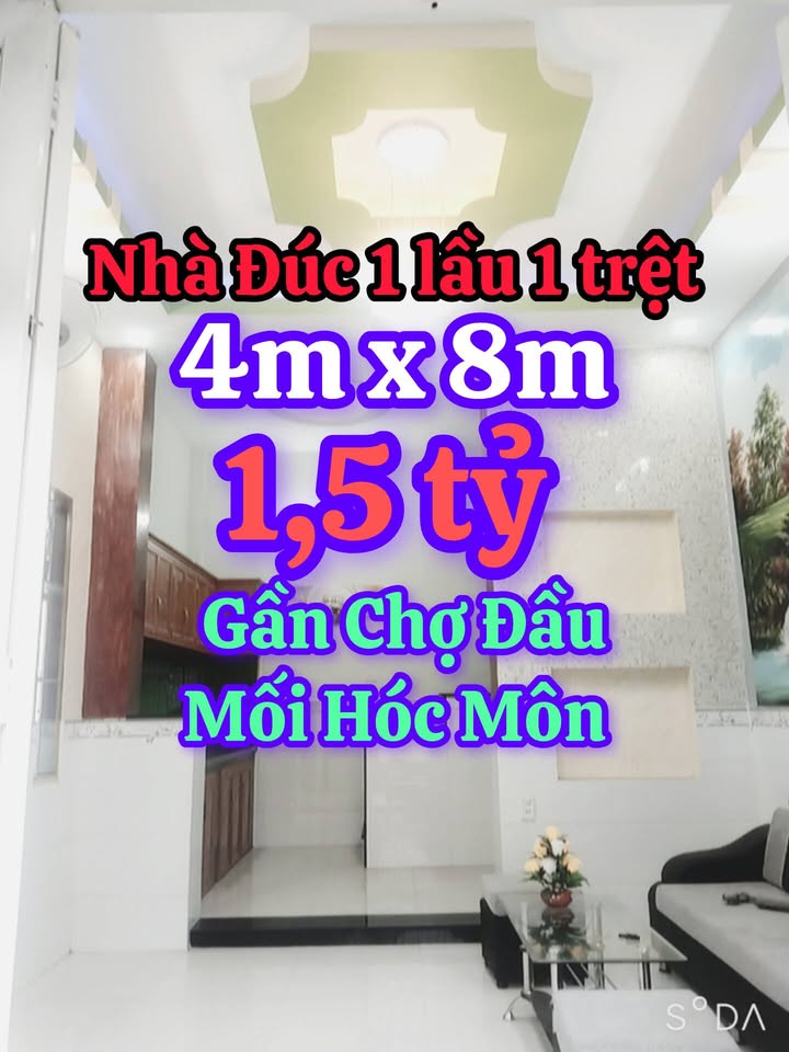 Nhà Đúc 1 Trệt 1 Lầu 32m² Gần Chợ Đầu Mối Hóc Môn - 1.5 Tỷ
