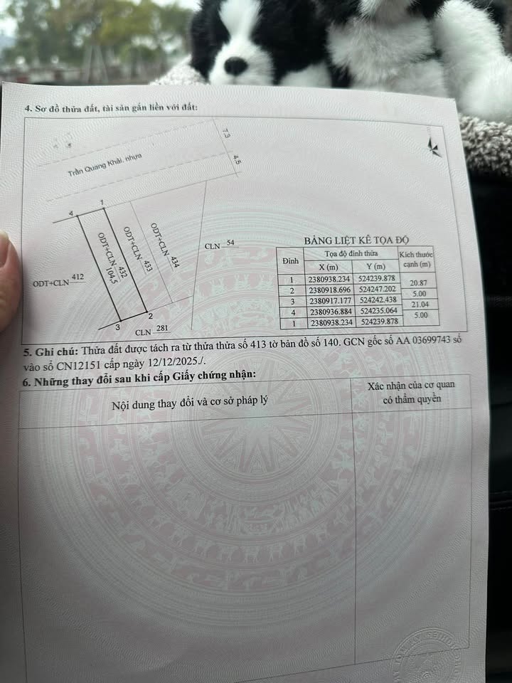Đất nền Trần Quang Khải, Móng Cái 104m² - Sổ đỏ chính chủ!