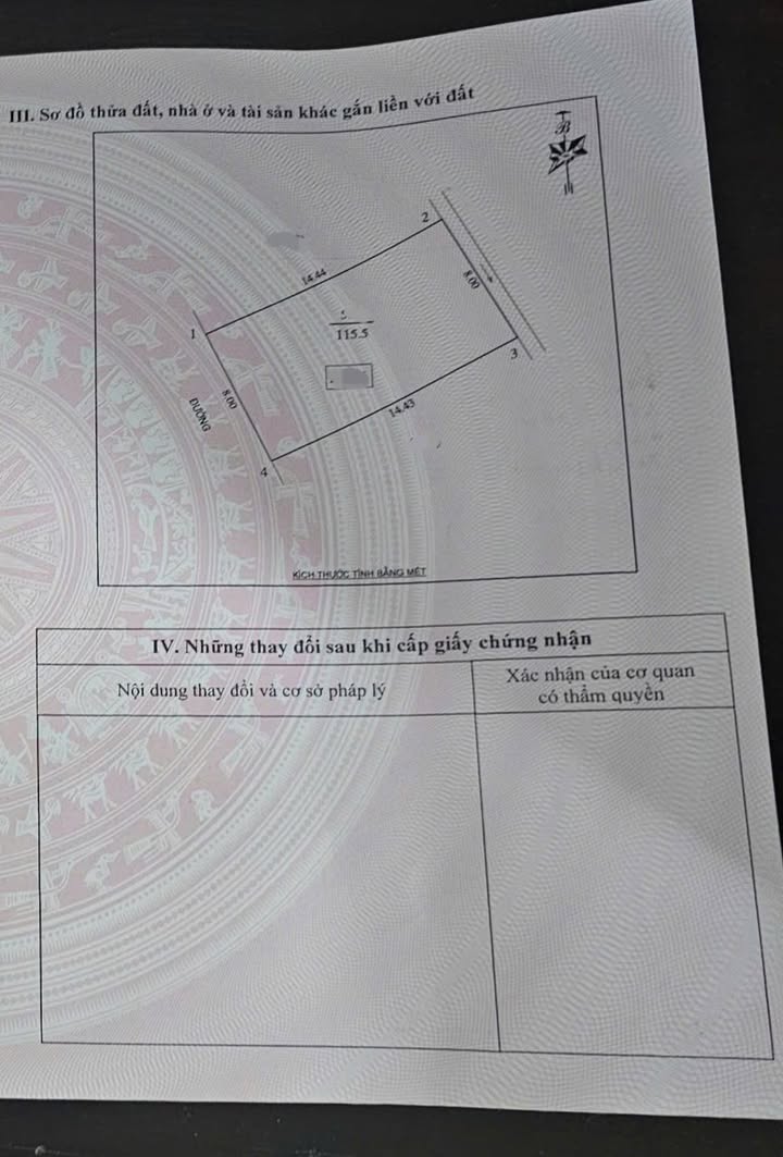 Đất Tái Định Cư Vinh 115m² Hướng Tây Nam - Sổ Hồng Sẵn Sàng