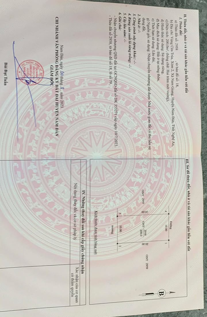 Đất Nền Cửa Chùa Nam Giang 200m² - Hướng Nam, Sẵn Sàng Xây Dựng