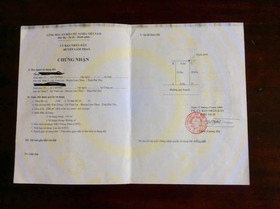 Đất nền Vĩnh Lại, Lâm Thao 120m² - Sổ đỏ chính chủ!