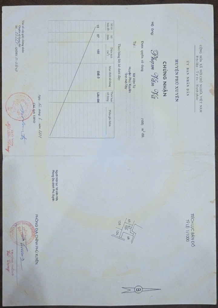 Đất nền 156m² Phú Xuyên, Hà Nội - Sổ đỏ chính chủ, ô tô vào tận nơi