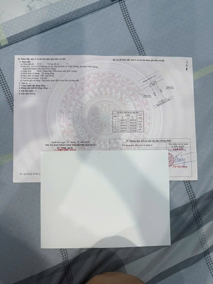 Đất Nền TĐC Vĩnh Quang Rạch Giá 91m² - Sổ Đỏ Chính Chủ!