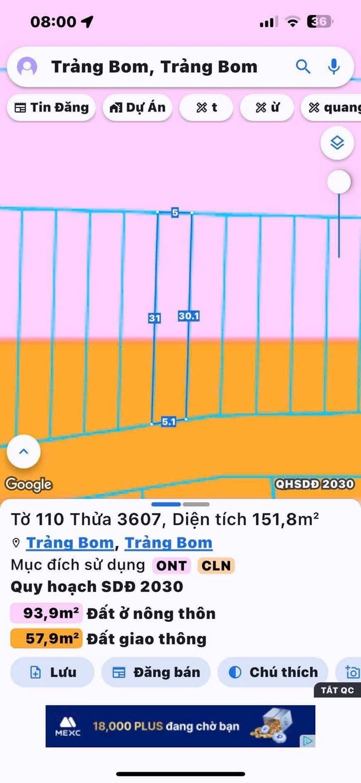 Đất nền Quảng Tiến, Trảng Bom 155m² giá 1.4 tỷ - Sổ đỏ chính chủ
