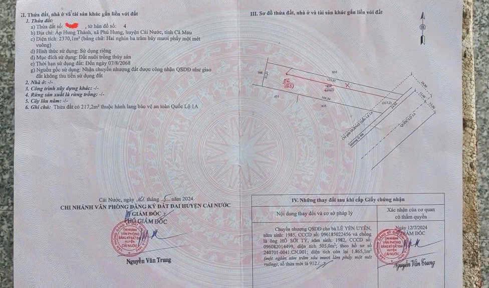 Đất nền Quốc Lộ 1A Cà Mau 1680m² - Sổ đỏ chính chủ, kinh doanh đắc địa!